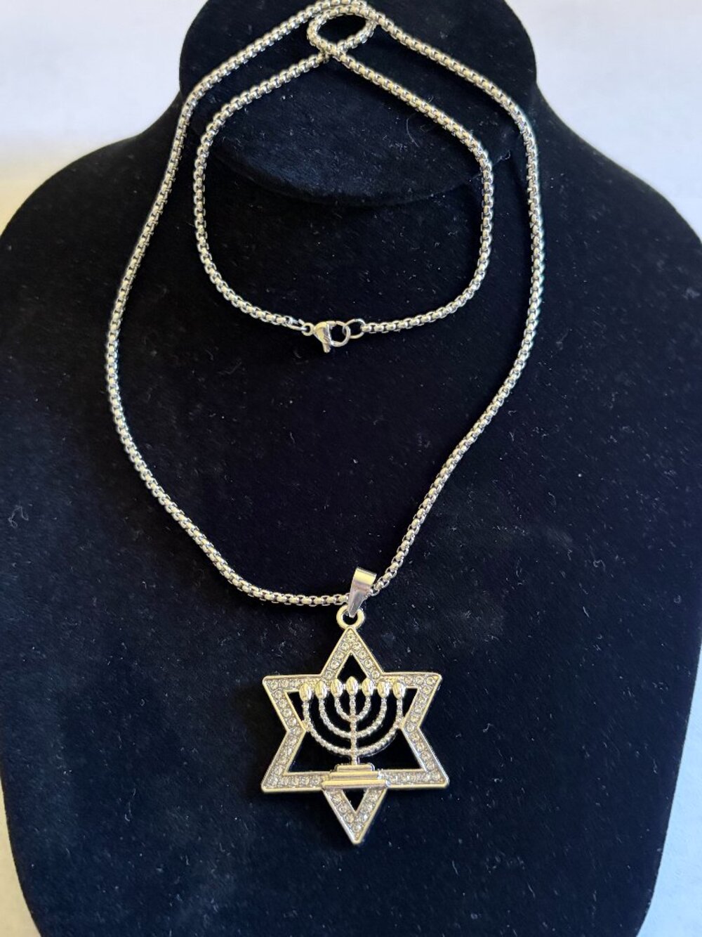 NIB! Star of David Pendant Necklace, Hexagram for Men or Women ~ 24"